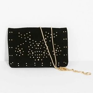 Free People Kingston Black Suede Crossbody Purse
